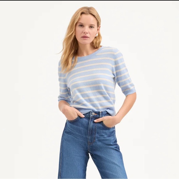 🆕 VERONICA BEARD Shana Cashmere Striped Sweater - Picture 3 of 5